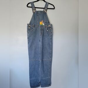 Vntg Viridiana Farm Bib Denim Overall Blue Size YOUTH Size 16 Adult XS-S?